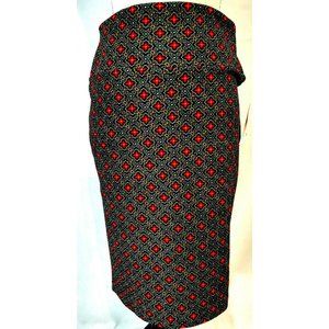 LulaRoe Cassie Size Medium Black Red Pencil Skirt